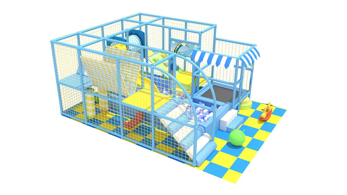 Indoor Playground With Trampoline And Slide For Kids