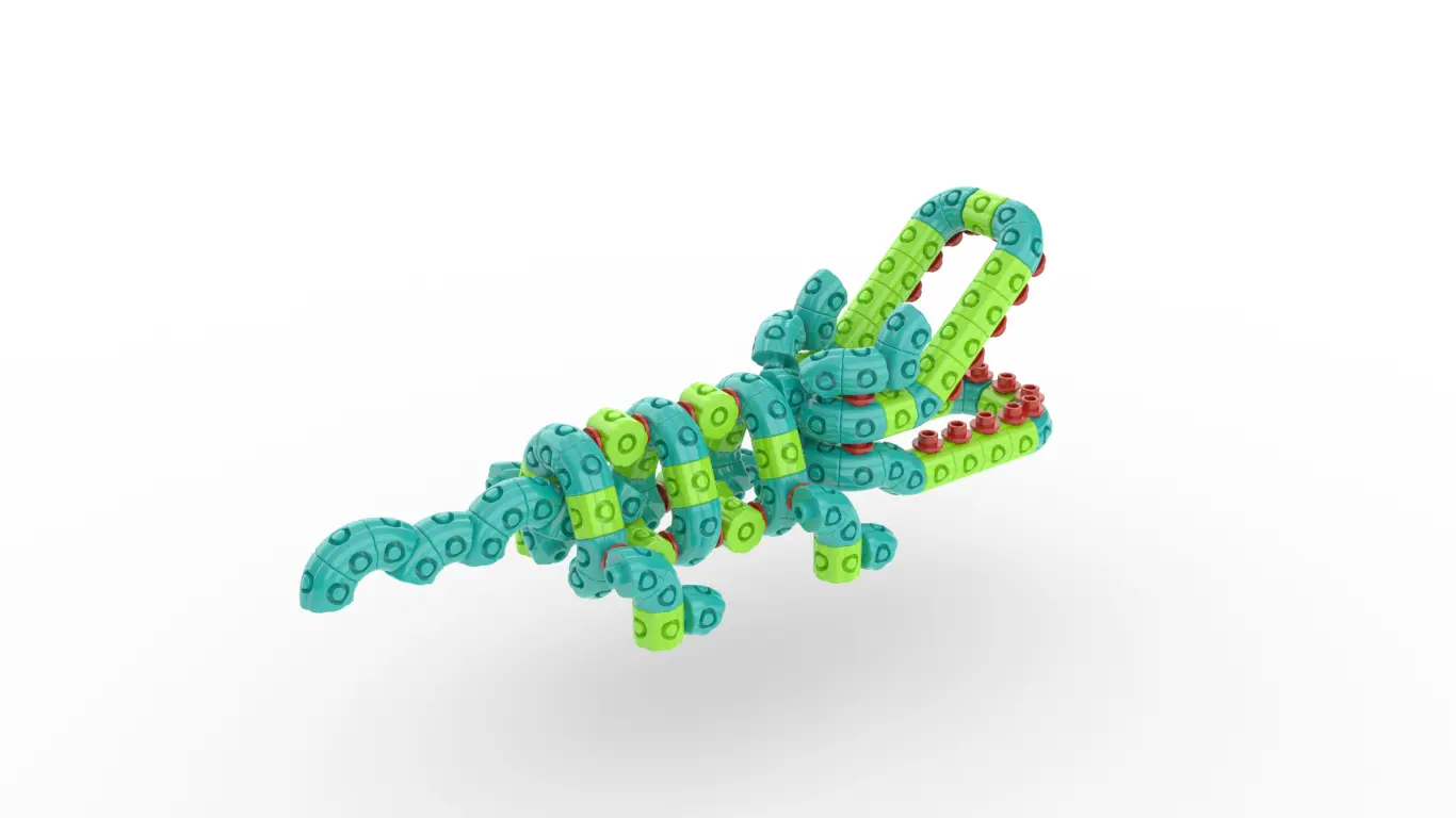 Crocodile Plastic Desktop Building Blocks