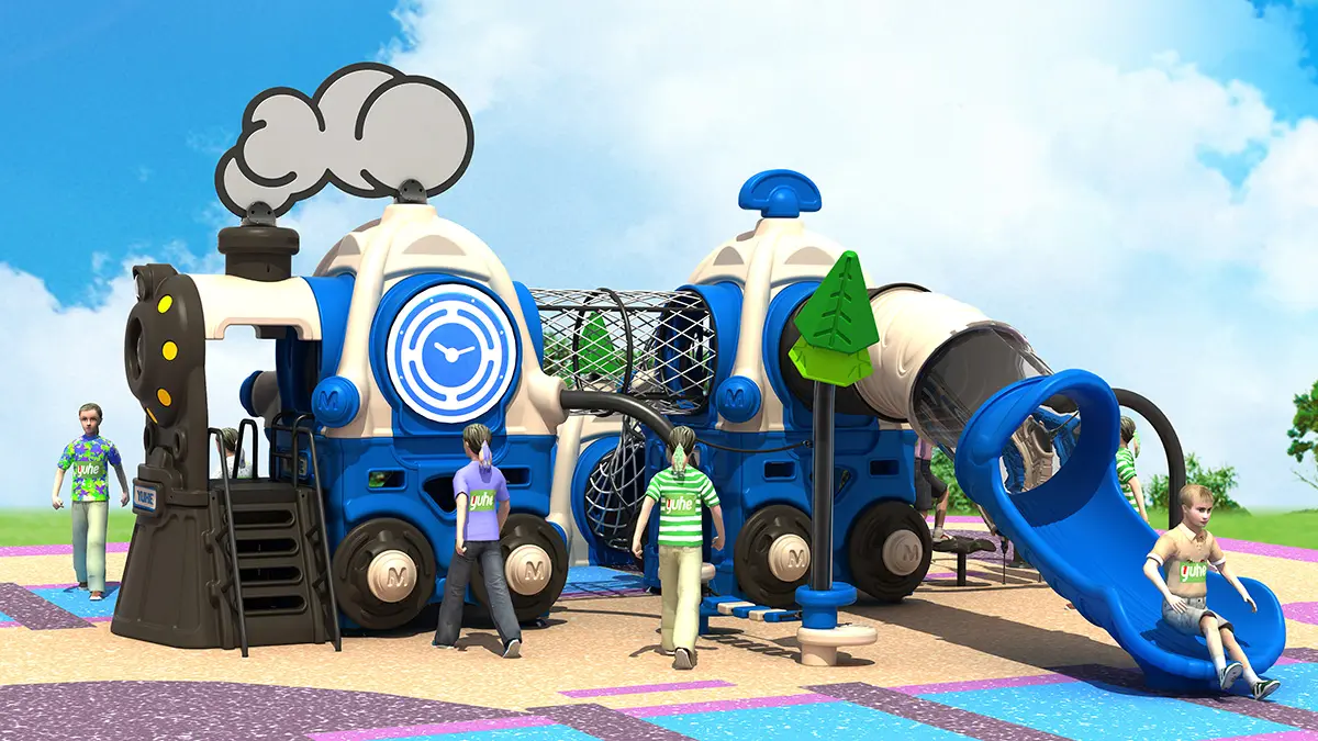 Blue Multifunctional Outdoor Children's Playground Equipment