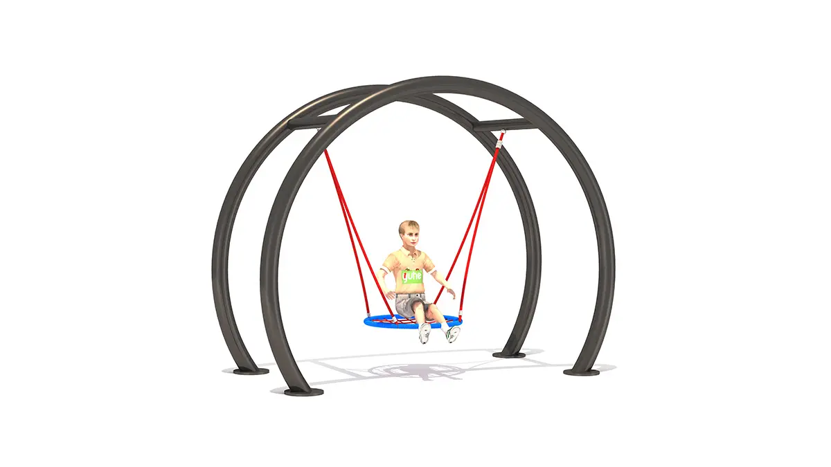 Backyard swing set with large mesh seats