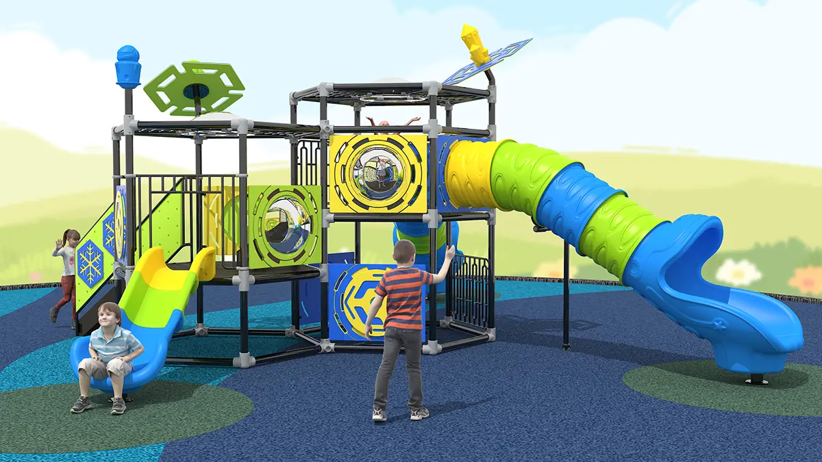 Hexagonal Playground for Multi-Level Adventure for kids