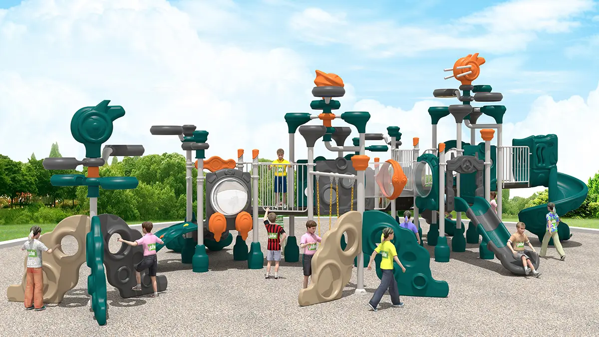 Children's outdoor swing and slide large amusement equipment