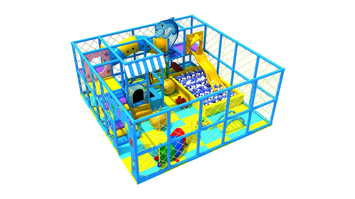 Small indoor amusement park with ball pool