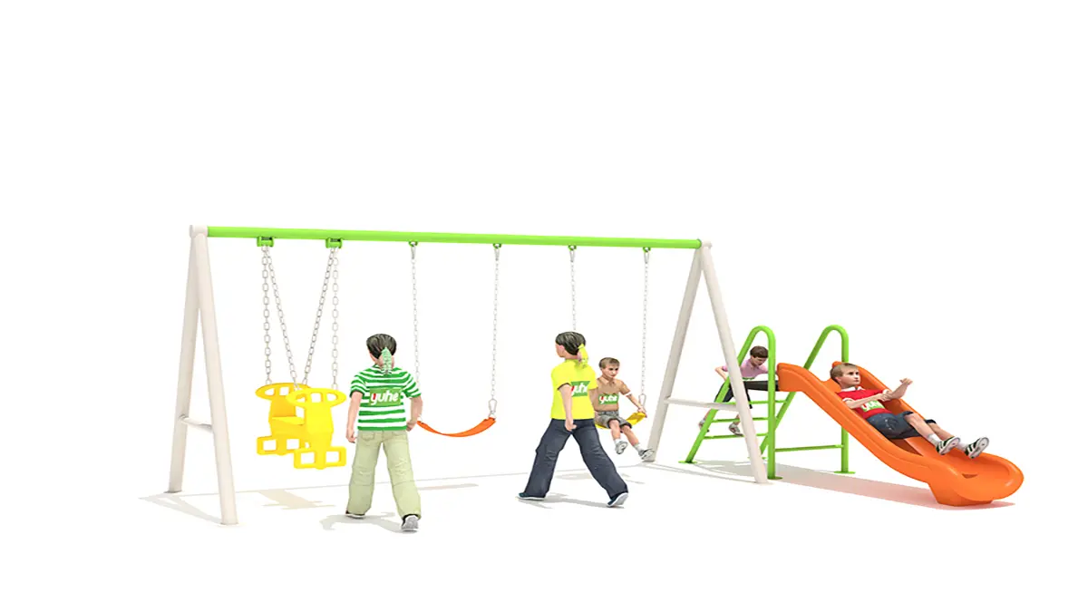 Outdoor Swing Slide Combo for Gardens, Parks & Schools