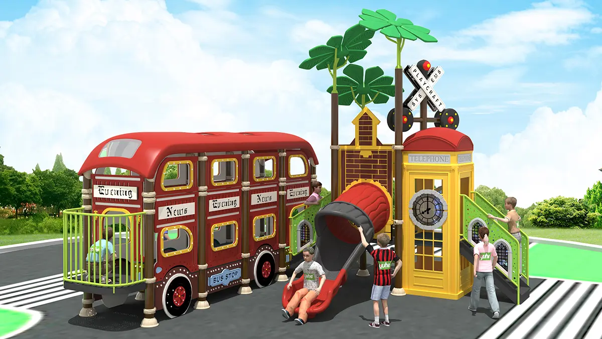 Bus outdoor amusement equipment for kids